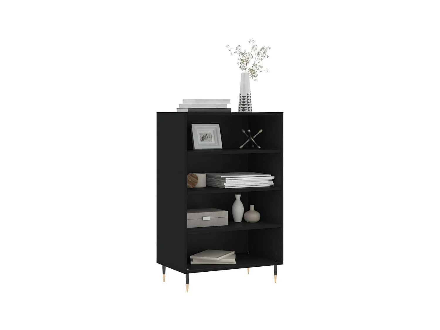 Buffet | Bahut | Meuble de rangement haut noir 57x35x90 cm bois d'ingénierie