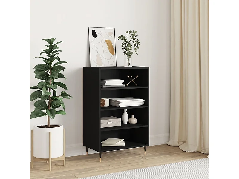 Buffet | Bahut | Meuble de rangement haut noir 57x35x90 cm bois d'ingénierie