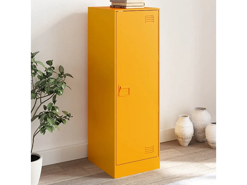 Buffet | Bahut | Meuble de rangement jaune moutarde 34,5x39x107 cm acier