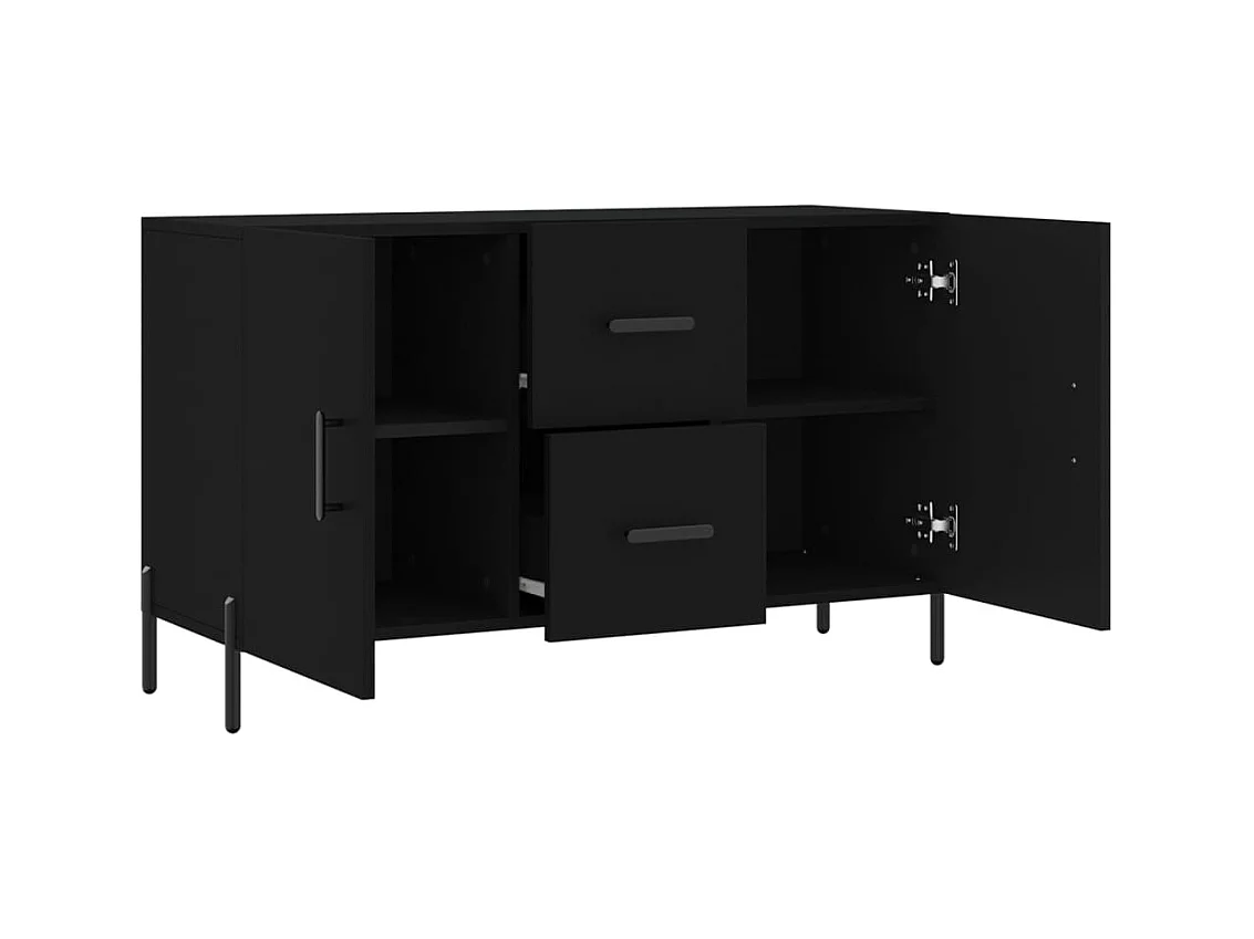 Credenza | Buffet | Armadio Nera 100x36x60 cm in Legno Multistrato