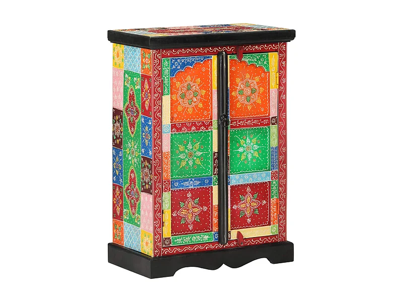 Buffet | Bahut | Meuble de rangement peint à la main avec portes 53x30x75 cm Bois de manguier