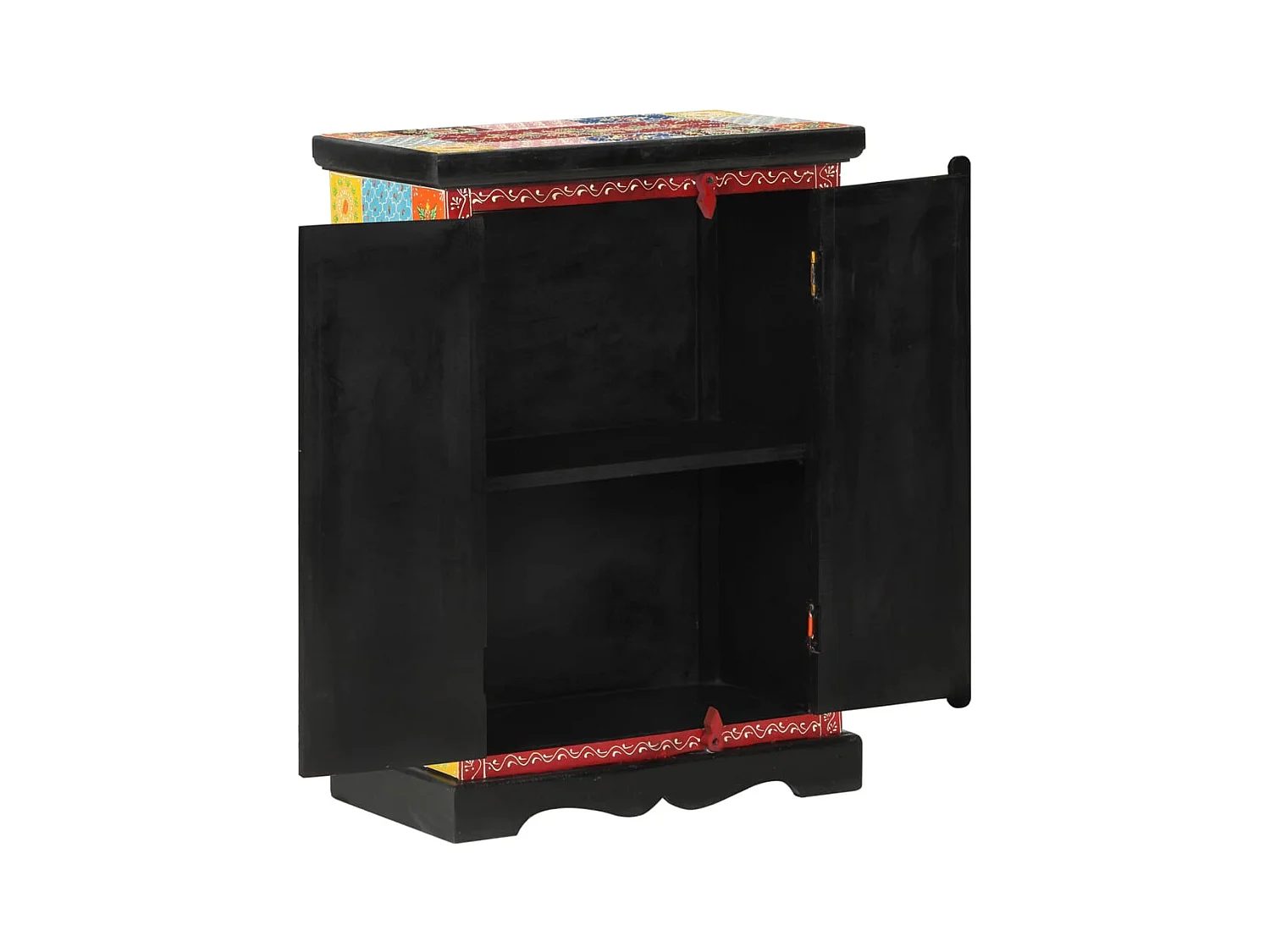 Buffet | Bahut | Meuble de rangement peint à la main avec portes 53x30x75 cm Bois de manguier