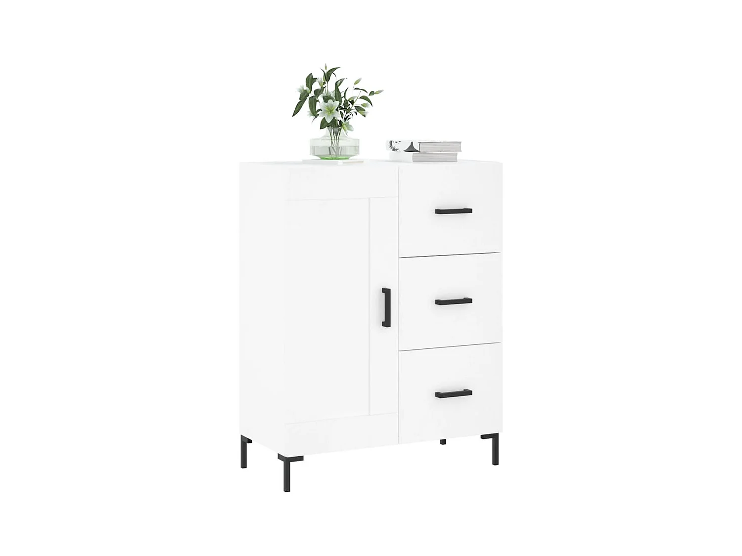 Buffet | Bahut | Meuble de rangement blanc 69,5x34x90 cm bois d'ingénierie