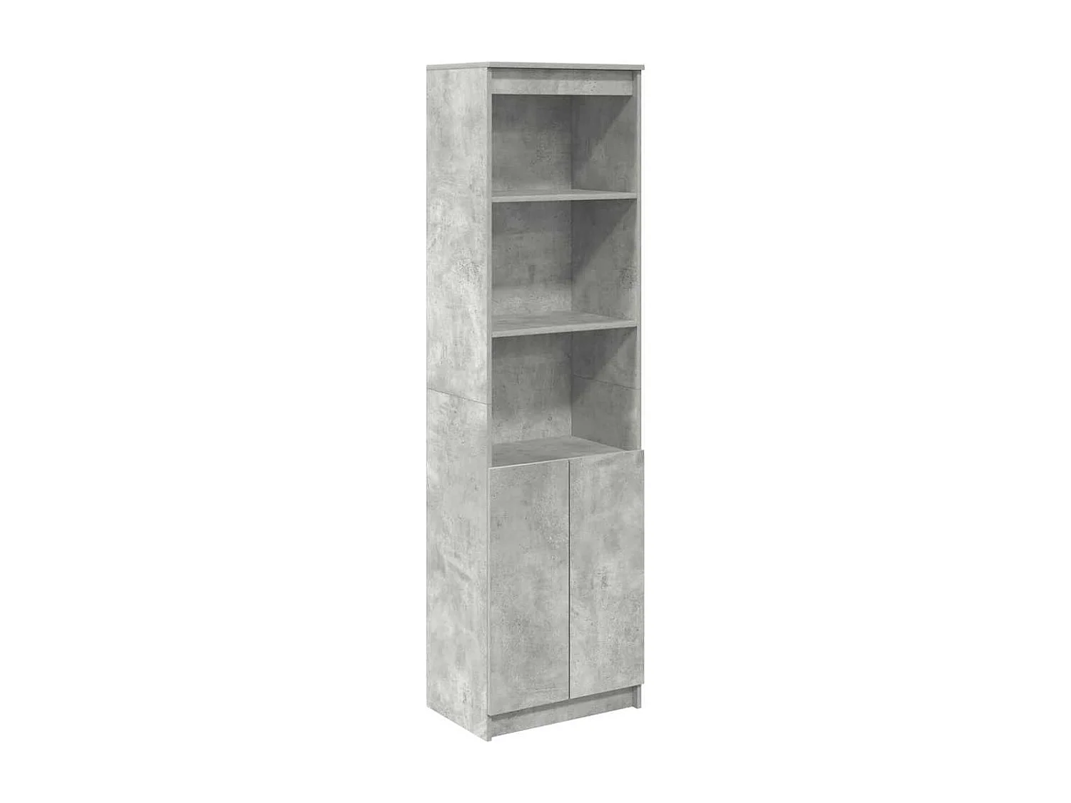 Buffet | Bahut | Meuble de rangement haut gris béton 50x35x180 cm bois d'ingénierie