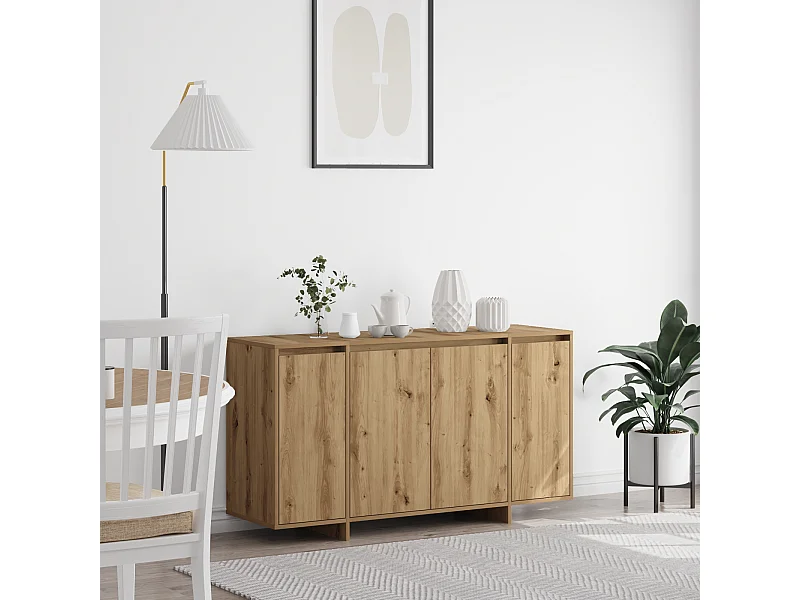 Buffet | Bahut | Meuble de rangement en chêne Chêne artisanal Bois composite 135 x 41 x 75 cm