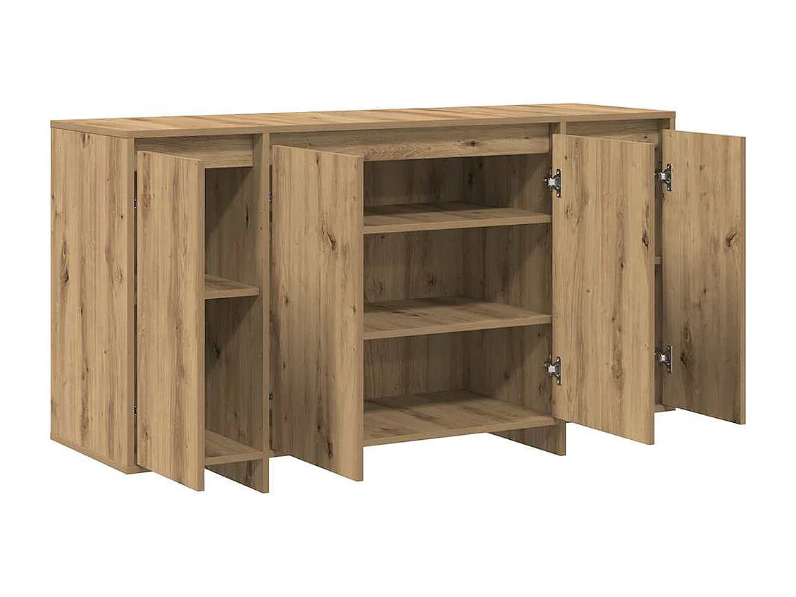 Buffet | Bahut | Meuble de rangement en chêne Chêne artisanal Bois composite 135 x 41 x 75 cm
