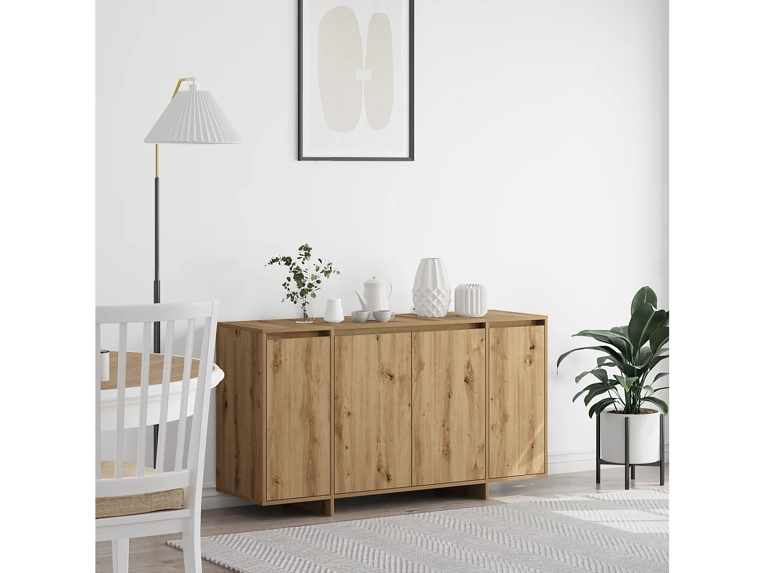 Buffet | Bahut | Meuble de rangement en chêne Chêne artisanal Bois composite 135 x 41 x 75 cm