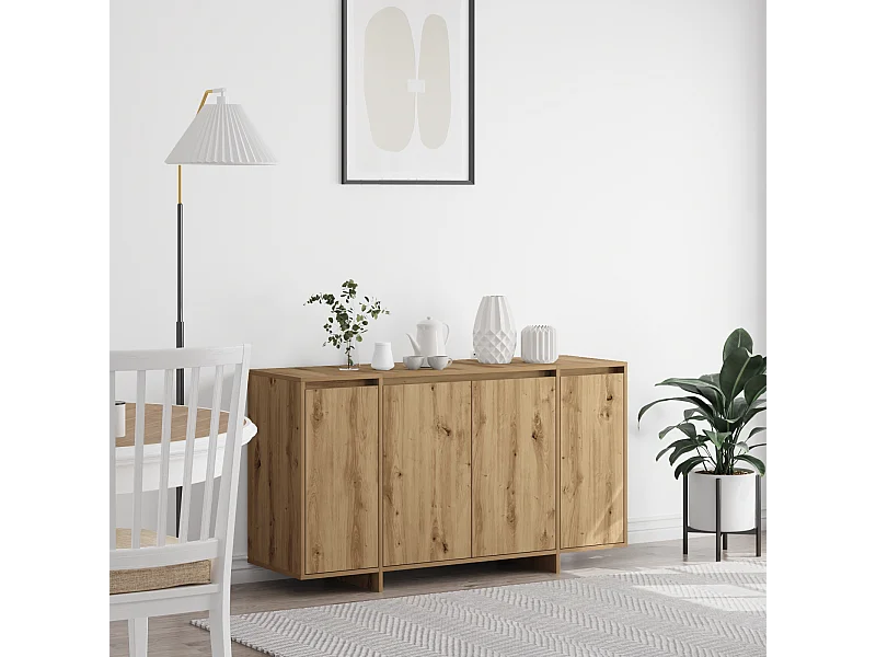 Buffet | Bahut | Meuble de rangement en chêne Chêne artisanal Bois composite 135 x 41 x 75 cm