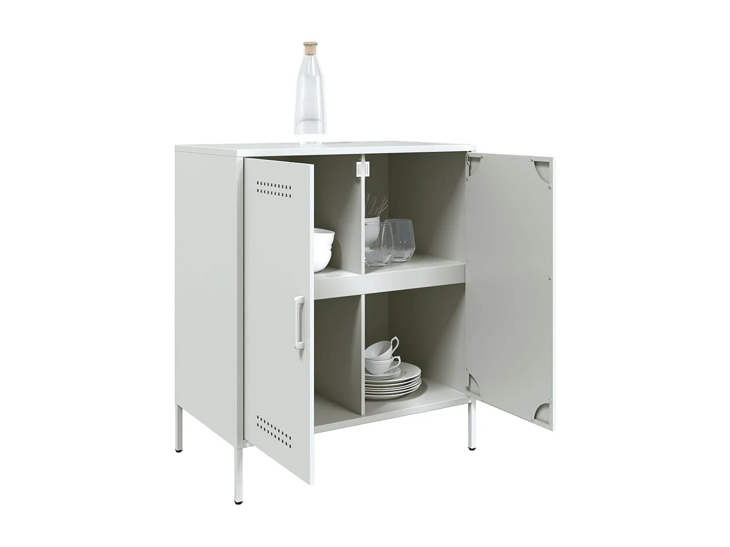 Credenza | Buffet | Armadio Bianca 68x39x79 cm in Acciaio