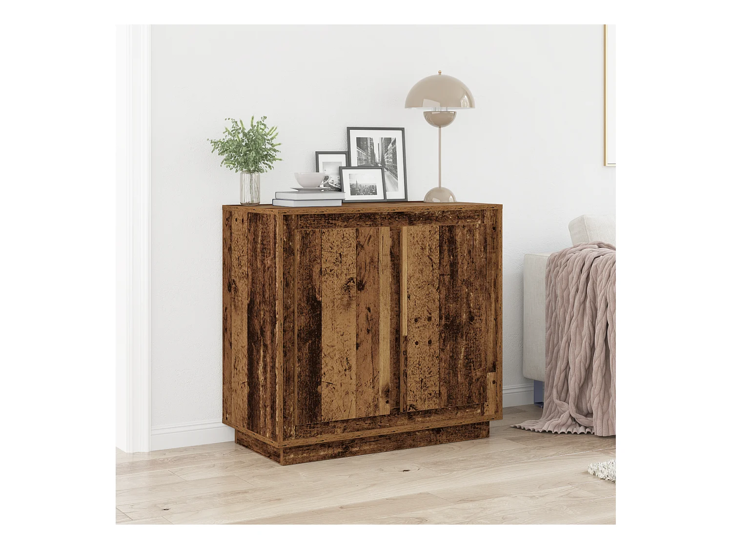 Credenza | Buffet | Armadio Legno Invecchiato 80x34x75 cm Legno Ingegnerizzato