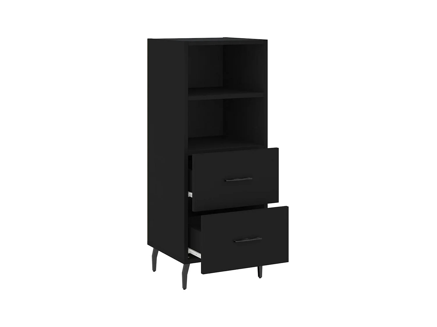 Credenza | Buffet | Armadio Nero 34,5x34x90 cm in Legno Multistrato