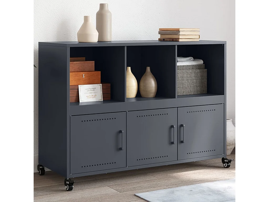 Credenza | Buffet | Armadio Antracite 100,5x39x72 cm in Acciaio