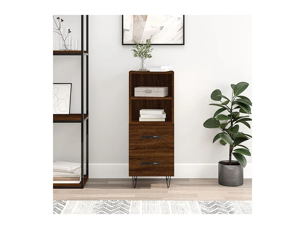 Buffet | Bahut | Meuble de rangement Chêne marron 34,5x34x90 cm Bois d'ingénierie