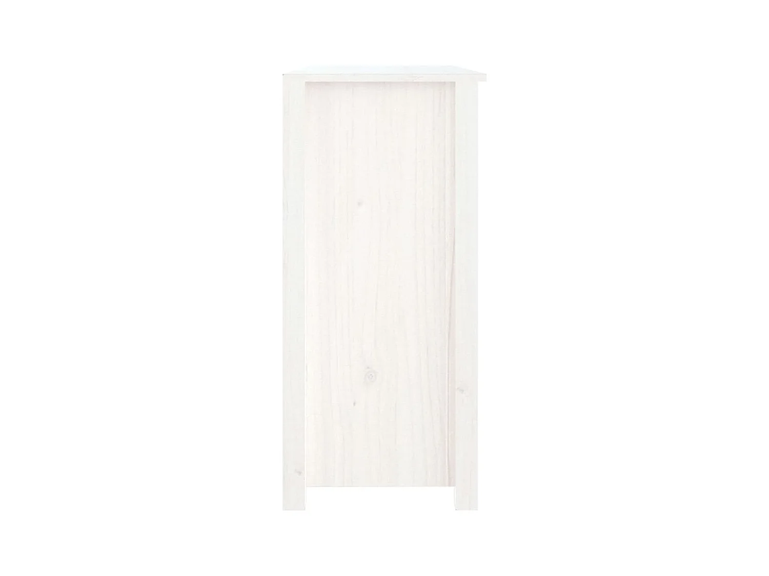 Credenza | Buffet | Armadio Bianca 100x35x74 cm in Legno Massello di Pino