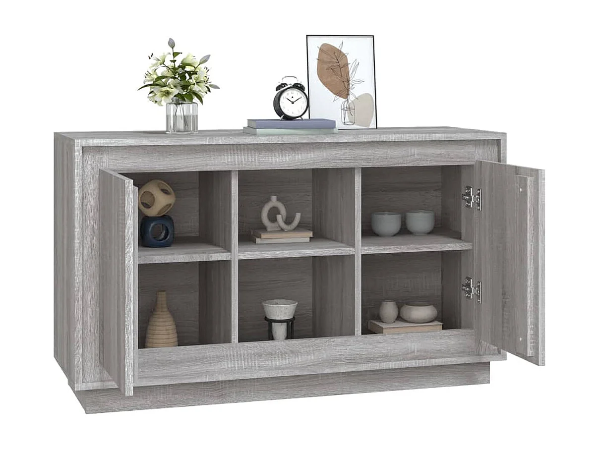 Buffet | Sideboard | Dressoir 102x35x60 cm bewerkt hout grijs sonoma eikenkleurig