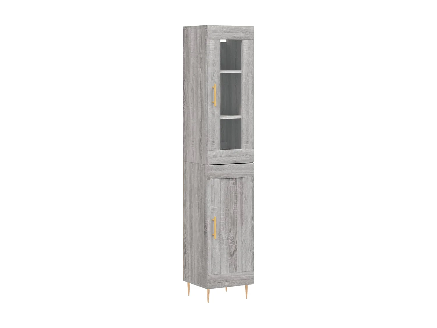 Buffet | Bahut | Meuble de rangement haut Sonoma gris 34,5x34x180 cm Bois d'ingénierie