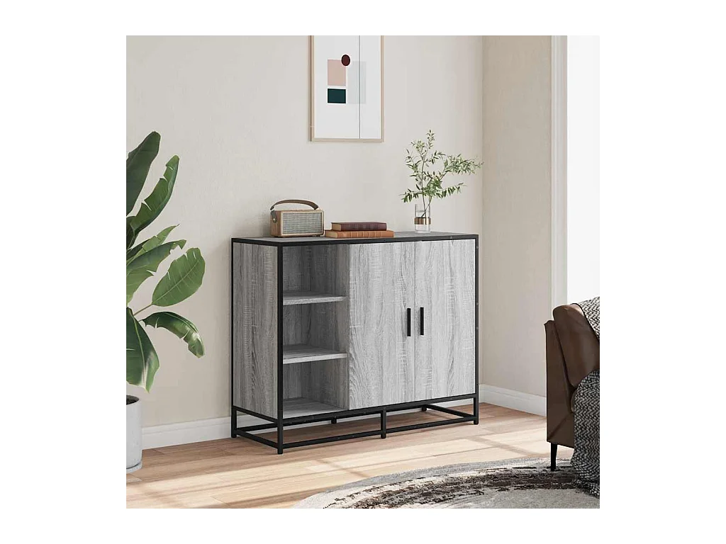 Buffet | Bahut | Meuble de rangement sonoma gris 92x35x76 cm bois d'ingénierie