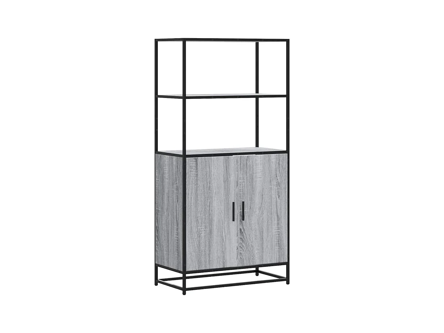 Buffet | Bahut | Meuble de rangement haut sonoma gris 68x35x139 cm bois d'ingénierie et métal