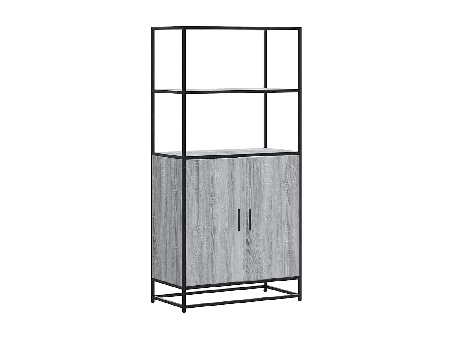 Buffet | Bahut | Meuble de rangement haut sonoma gris 68x35x139 cm bois d'ingénierie et métal