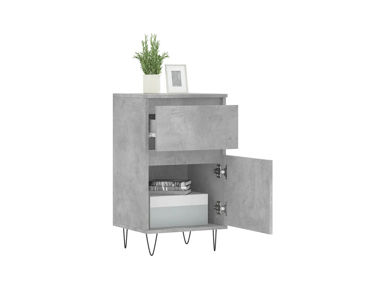 Credenze | Buffet | Armadi 2 pz Grigio Cemento 40x35x70 cm in Legno Multistrato