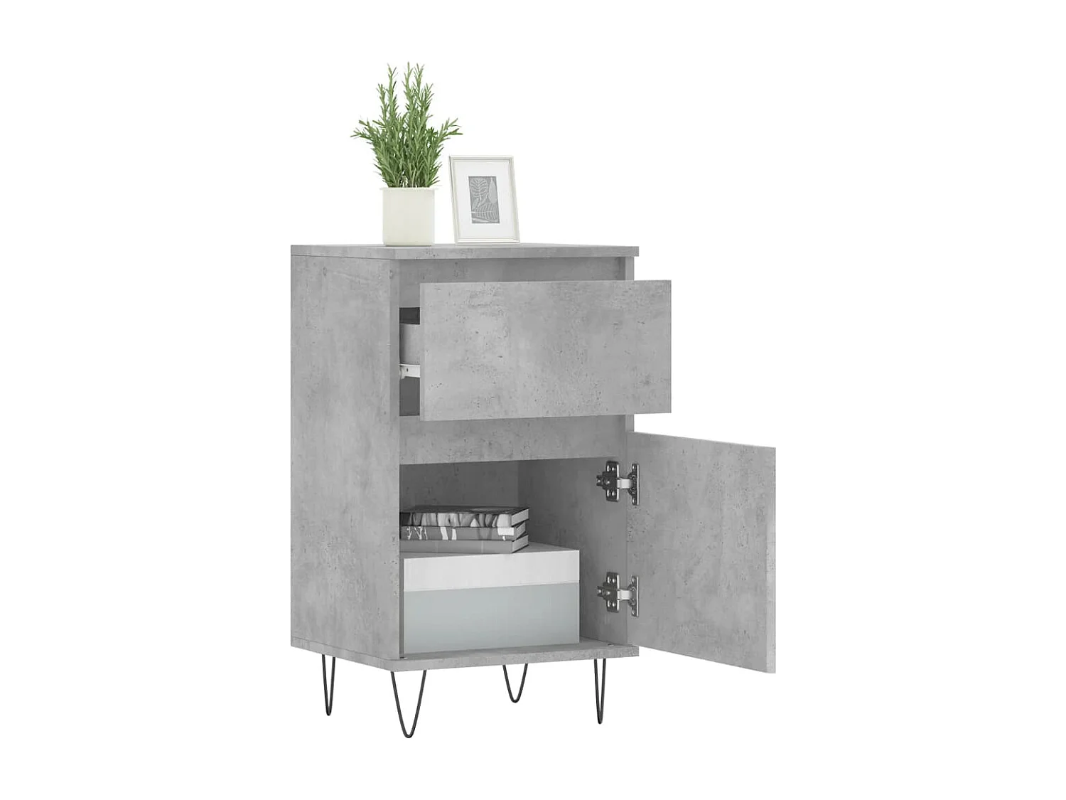 Buffets | Bahuts | Meuble de rangement 2 pcs gris béton 40x35x70 cm bois d'ingénierie