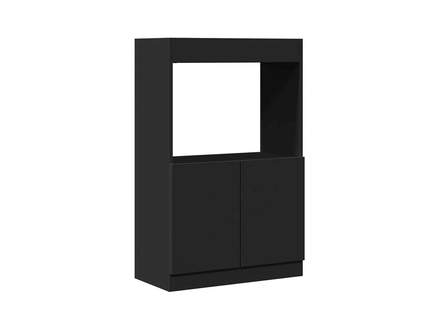 Credenza | Buffet | Armadio Nera 63x33x100 cm in Legno Multistrato