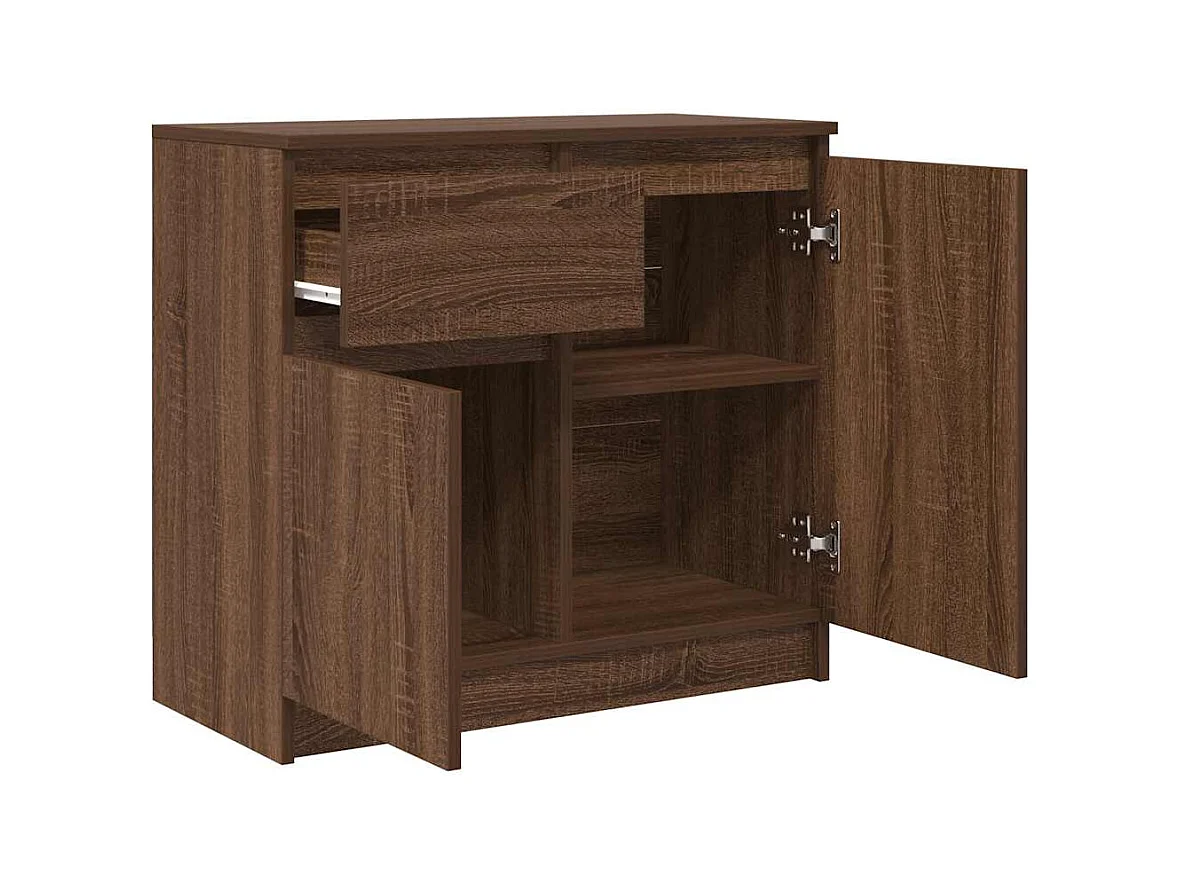 Buffet | Commode à tiroir | Meuble de rangement avec tiroir chêne brun 71x35x65 cm bois d'ingénierie