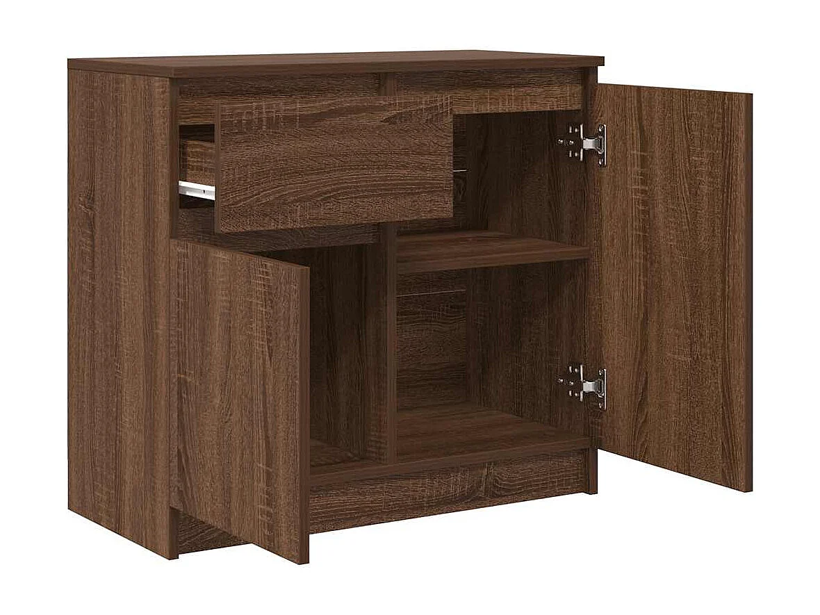 Buffet | Commode à tiroir | Meuble de rangement avec tiroir chêne brun 71x35x65 cm bois d'ingénierie