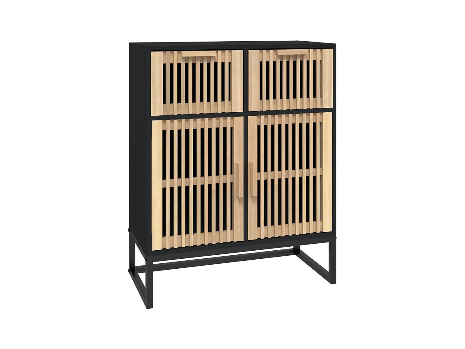 Buffet | Bahut | Meuble de rangement noir 60x30x75 cm bois d'ingénierie