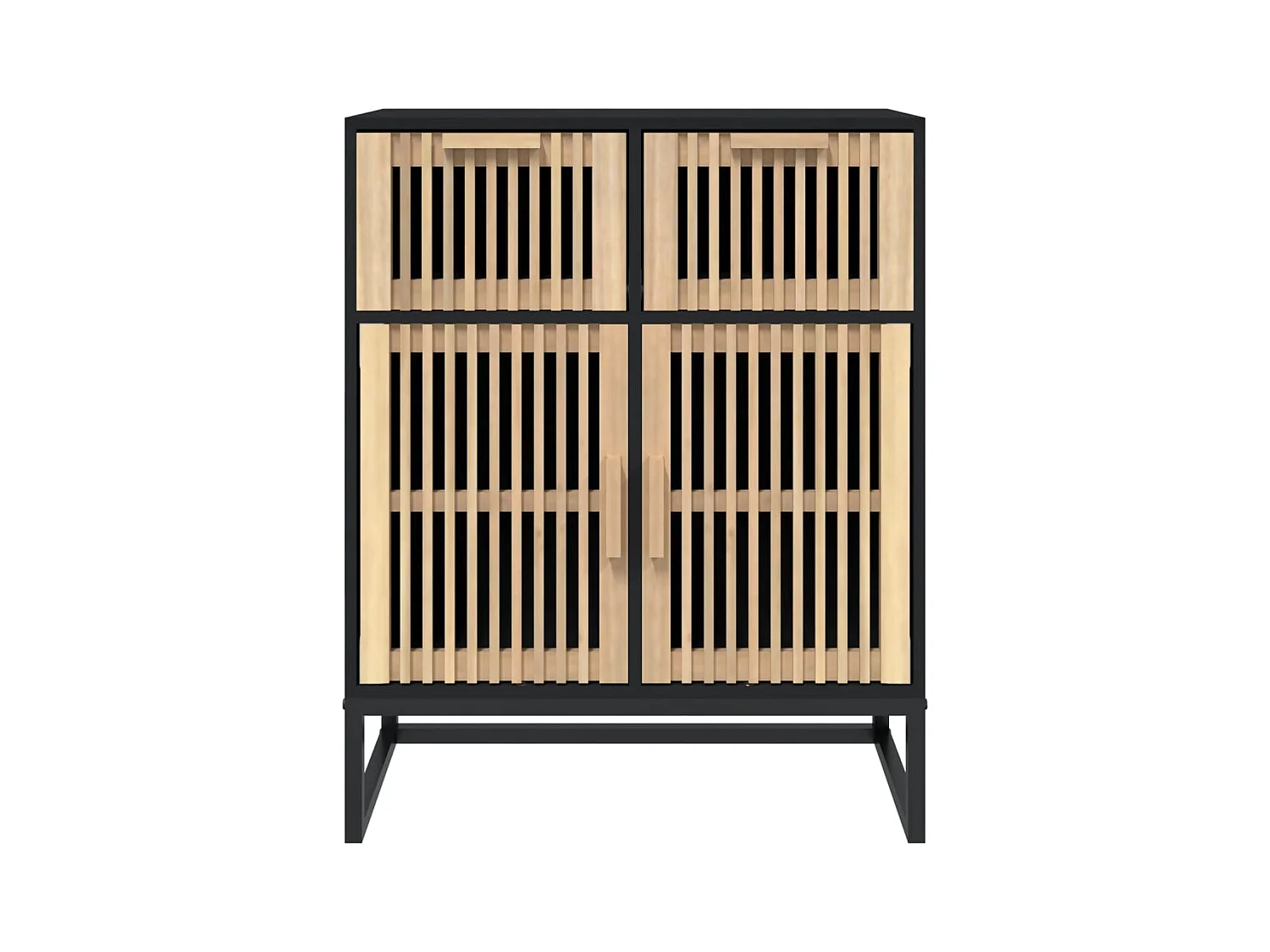 Buffet | Bahut | Meuble de rangement noir 60x30x75 cm bois d'ingénierie