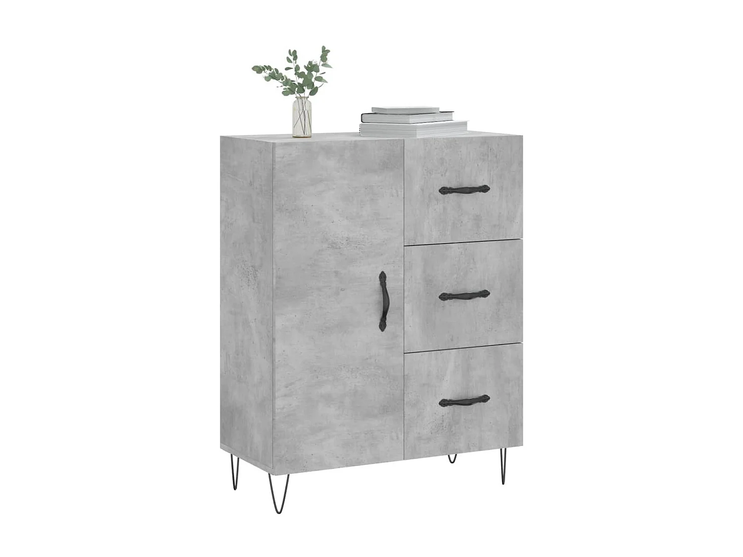 Buffet | Bahut | Meuble de rangement gris béton 69,5x34x90 cm bois d'ingénierie