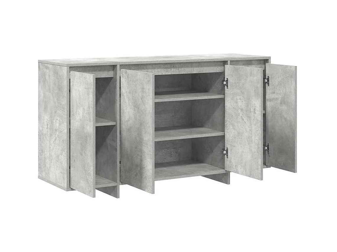 Buffet | Bahut | Meuble de rangement Gris Béton Gris béton Bois d'ingénierie 135 x 41 x 75 cm