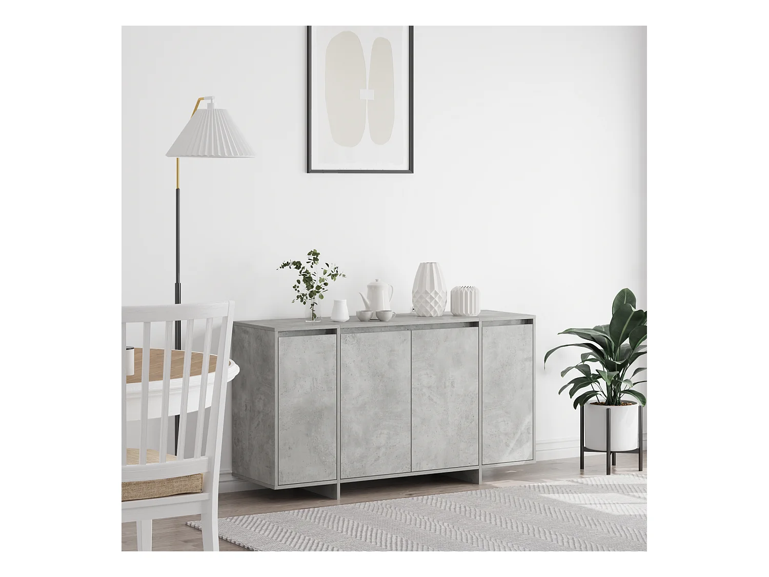 Credenza | Buffet | Armadio Grigia in Cemento Grigio cemento Legno ingegnerizzato