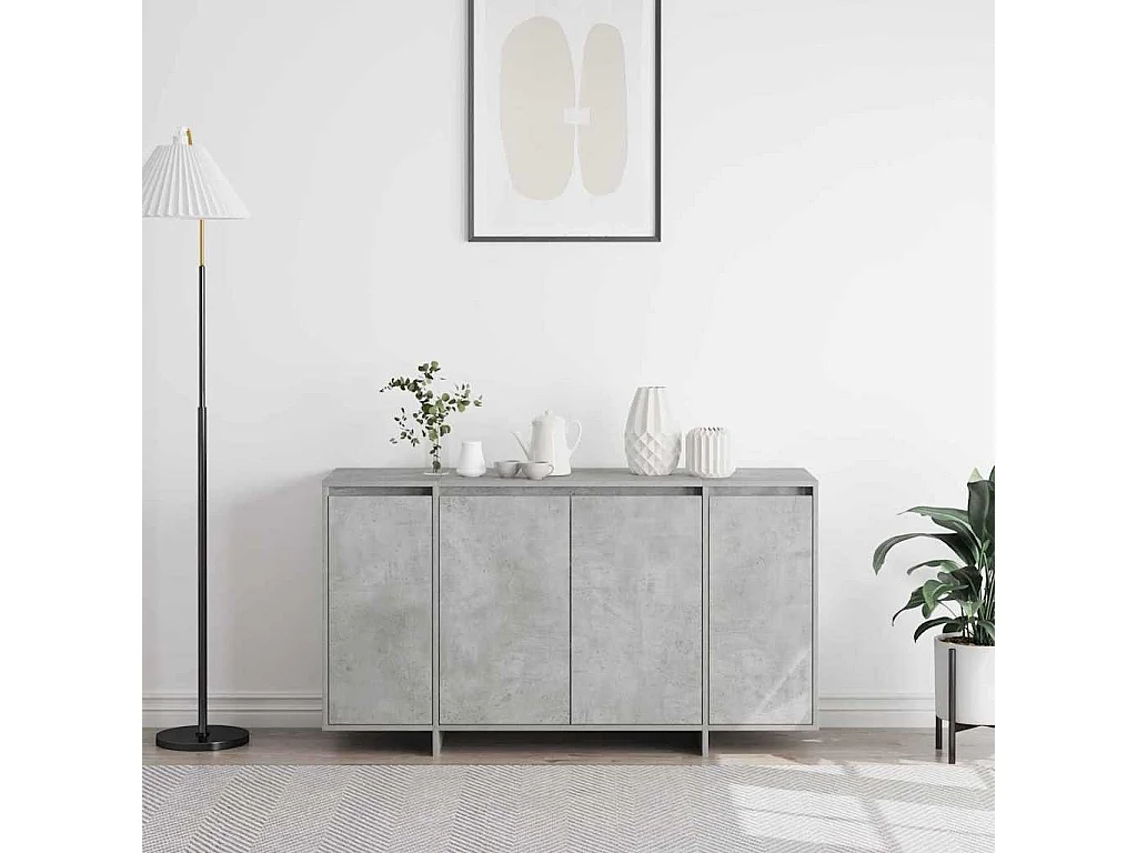 Buffet | Bahut | Meuble de rangement Gris Béton Gris béton Bois d'ingénierie 135 x 41 x 75 cm