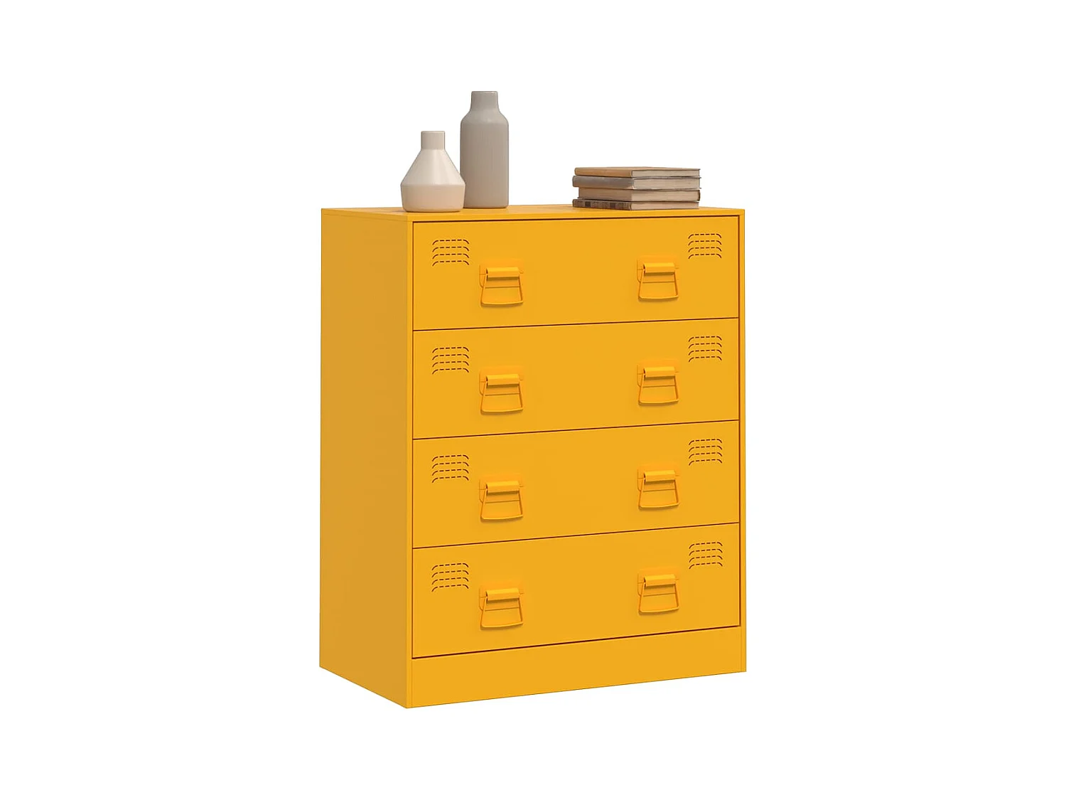 Buffet | Commode à tiroir | Meuble de rangement jaune moutarde 67x39x83 cm acier