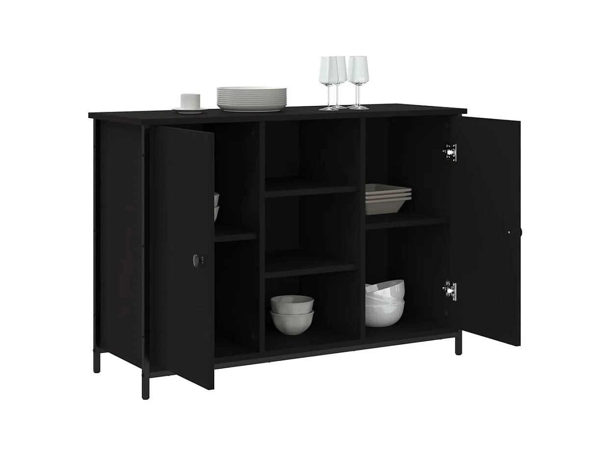 Buffet | Bahut | Meuble de rangement noir 100x35x70 cm bois d'ingénierie