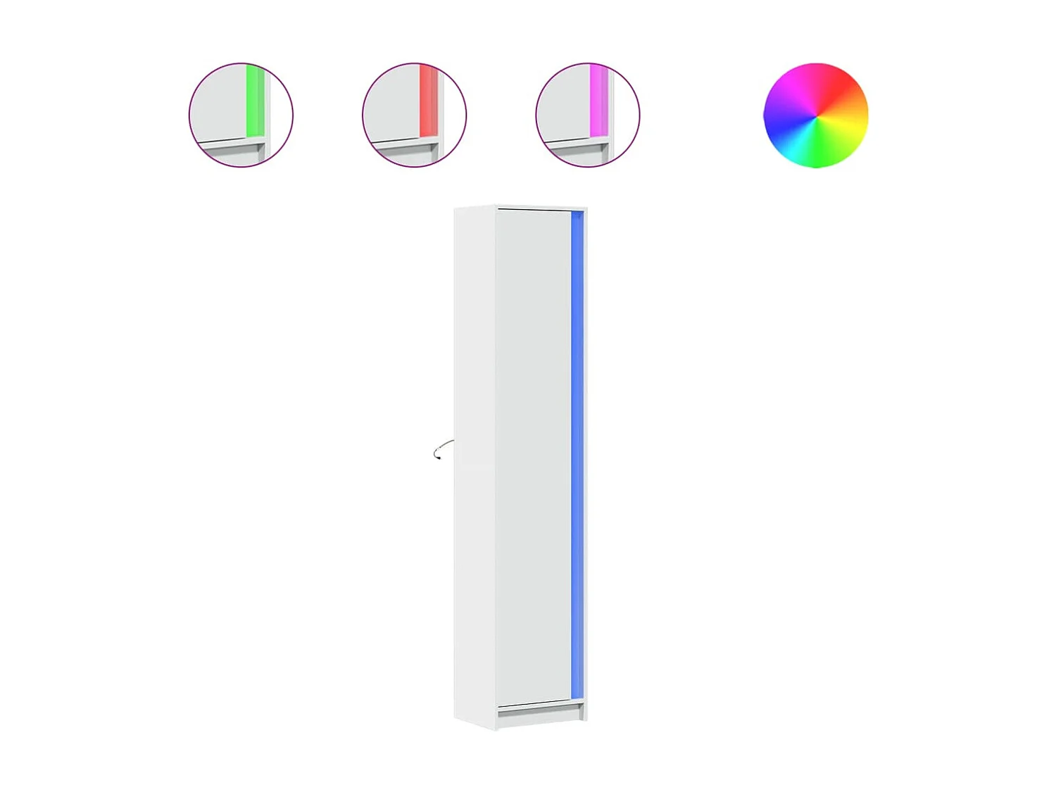 Credenza | Buffet | Armadio con LED Bianca 41,5x32,5x200 cm in Truciolato