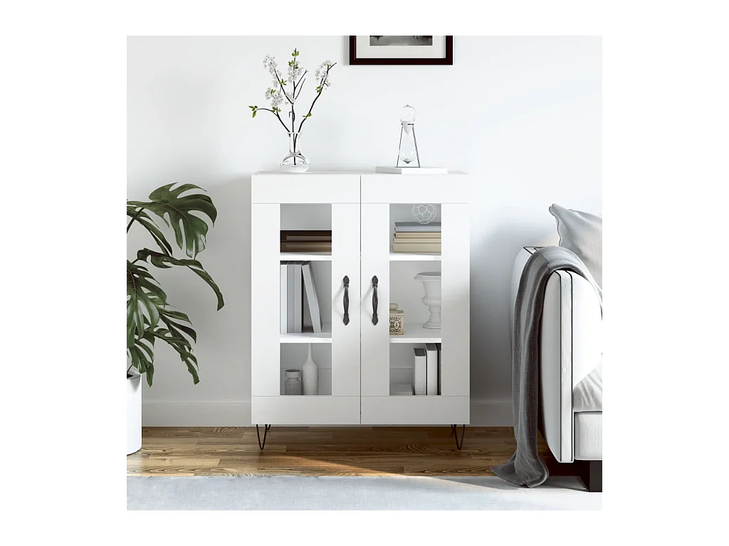 Buffet | Bahut | Meuble de rangement blanc 69,5x34x90 cm bois d'ingénierie