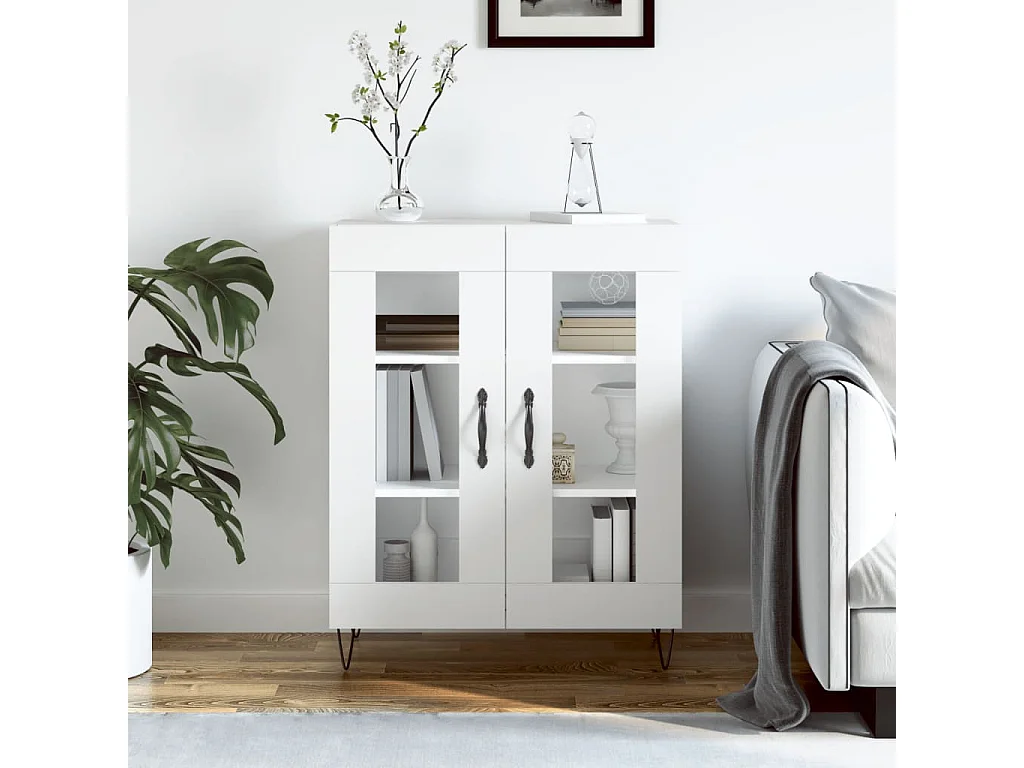 Buffet | Bahut | Meuble de rangement blanc 69,5x34x90 cm bois d'ingénierie