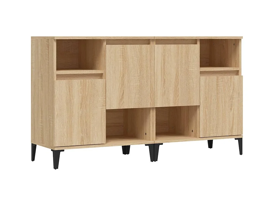 Buffets | Bahuts | Meuble de rangement 2 pcs chêne sonoma 60x35x70 cm bois d'ingénierie