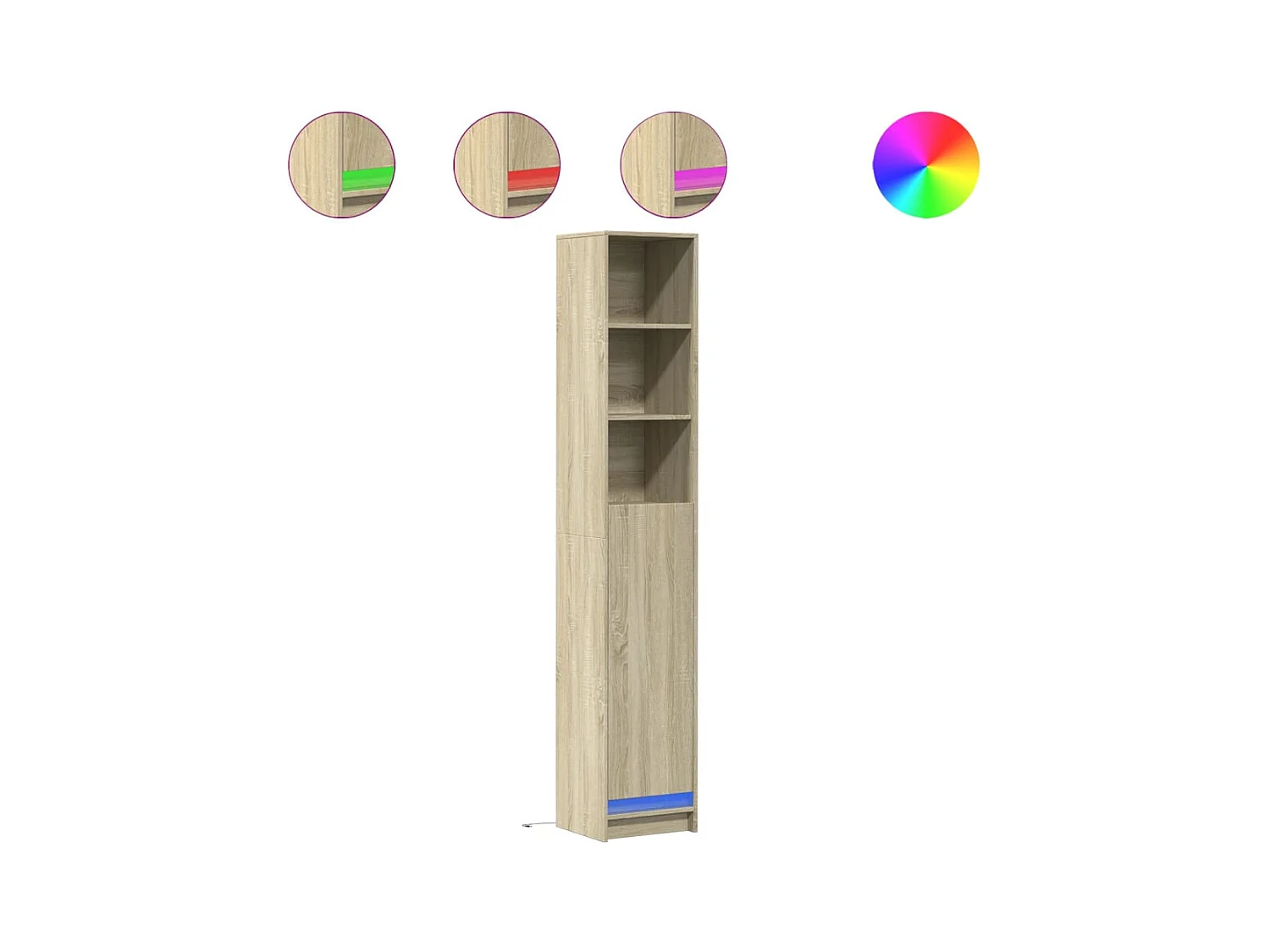 Buffet | Bahut | Meuble de rangement avec LED chêne sonoma 36x32,5x200 cm bois d'ingénierie