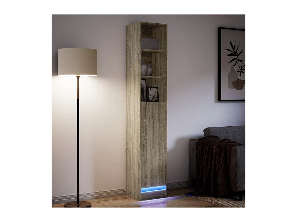 Buffet | Bahut | Meuble de rangement avec LED chêne sonoma 36x32,5x200 cm bois d'ingénierie