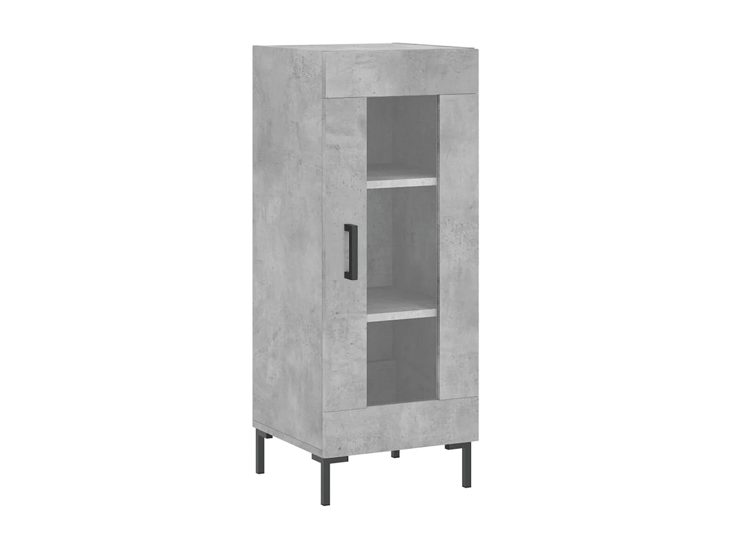 Buffet | Bahut | Meuble de rangement haut Gris béton 34,5x34x180 cm Bois d'ingénierie