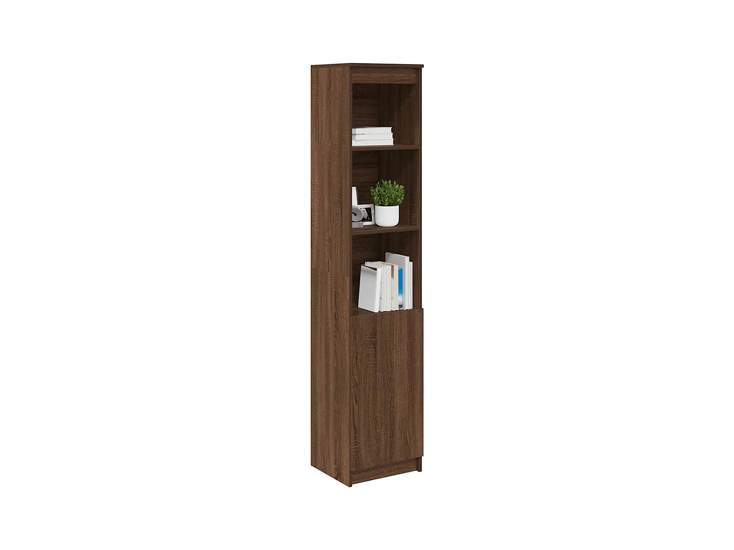 Buffet | Bahut | Meuble de rangement haut chêne marron 37,5x35x180 cm bois d'ingénierie