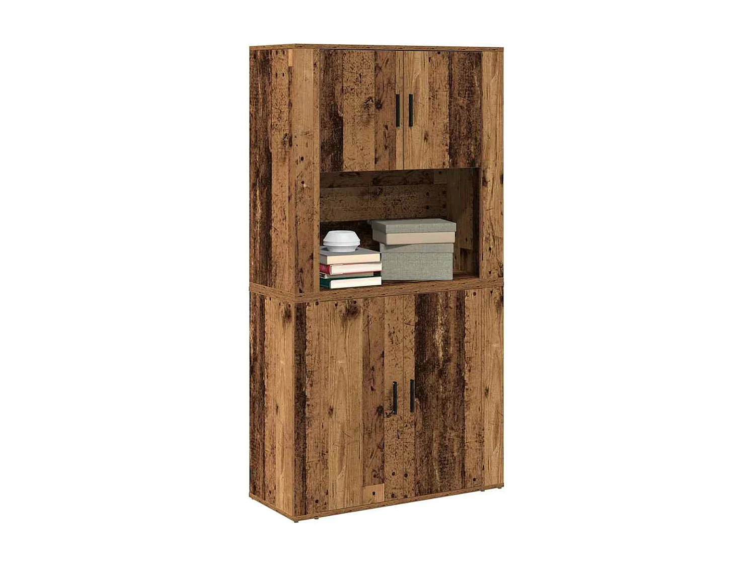 Highboard | Credenza| Armadio alto Legno Vecchio 80x33x150 cm Legno Ingegnerizzato