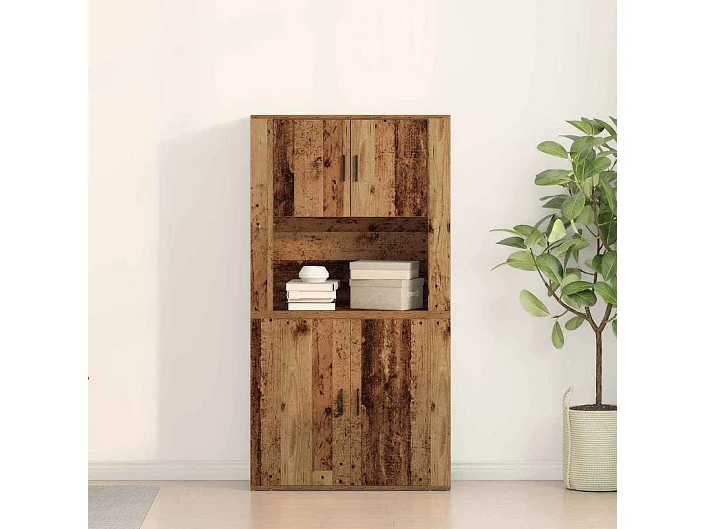 Highboard | Credenza| Armadio alto Legno Vecchio 80x33x150 cm Legno Ingegnerizzato