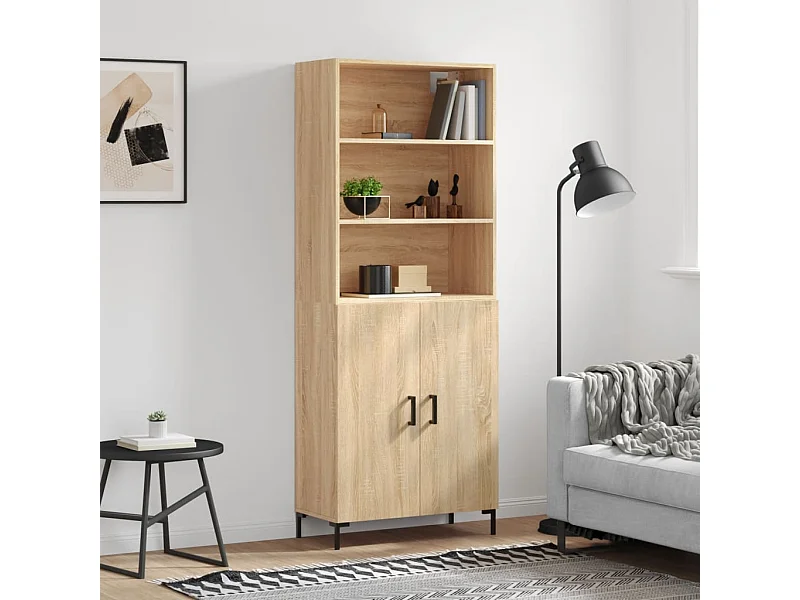 Buffet | Bahut | Meuble de rangement haut Chêne sonoma 69,5x34x180 cm Bois d'ingénierie