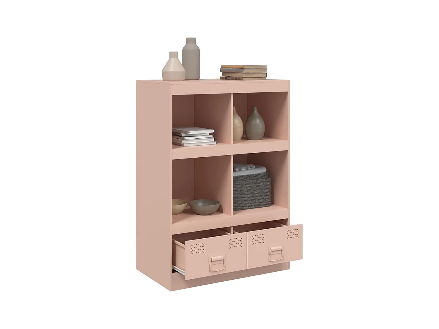 Buffet | Commode à tiroir | Meuble de rangement haut rose 67x39x95 cm acier