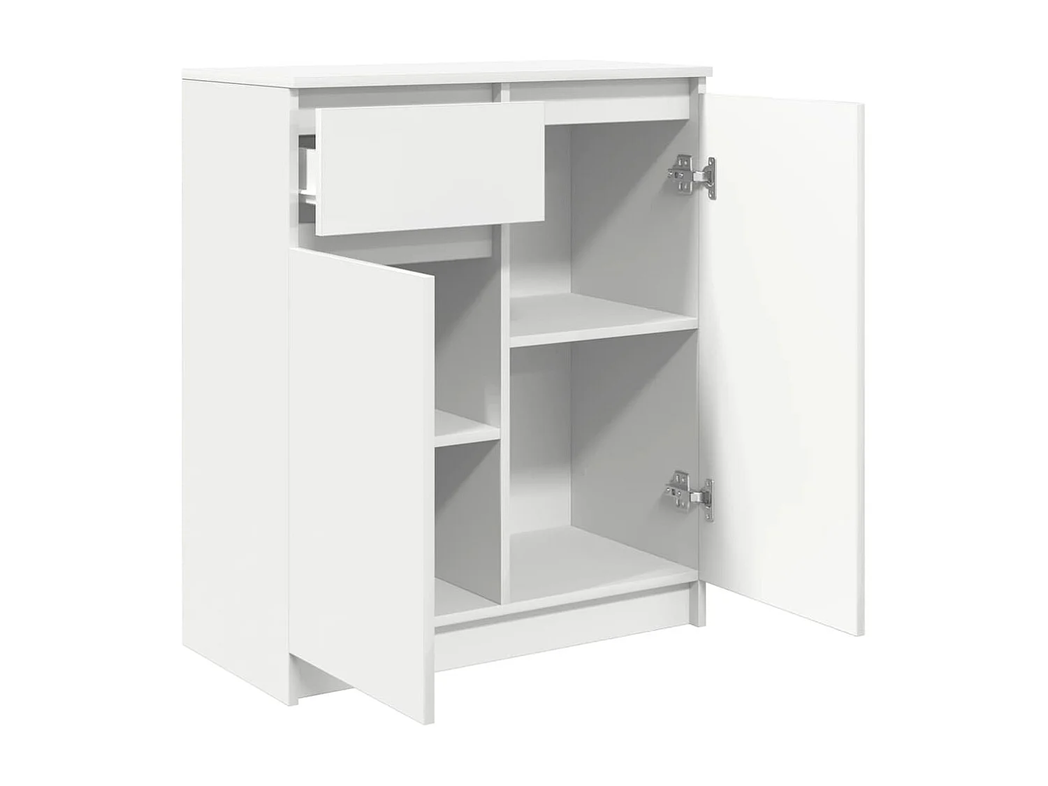 Buffet | Commode à tiroir | Meuble de rangement avec tiroir blanc 71x35x84 cm bois d'ingénierie