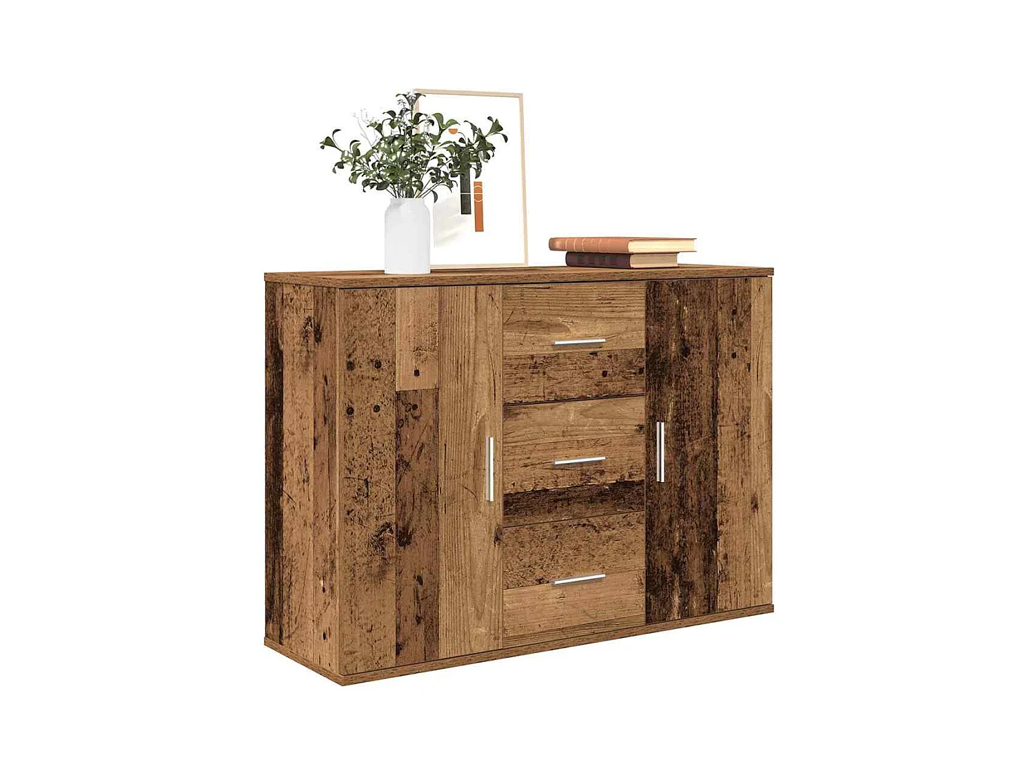 Buffet | Bahut | Meuble de rangement vieux bois 90x29,5x65 cm bois d'ingénierie